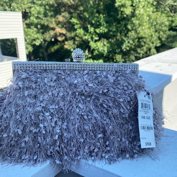 NWT INC Fuzzy Pouch Clutch - Picture 4 of 6